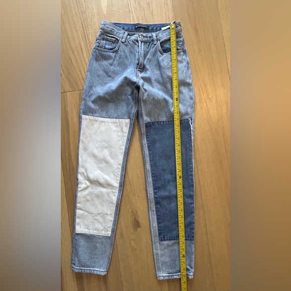 Brandy Melville Patchwork Straight Leg Jeans - Picture 7 of 8